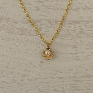 Gold Shell Charm Necklace